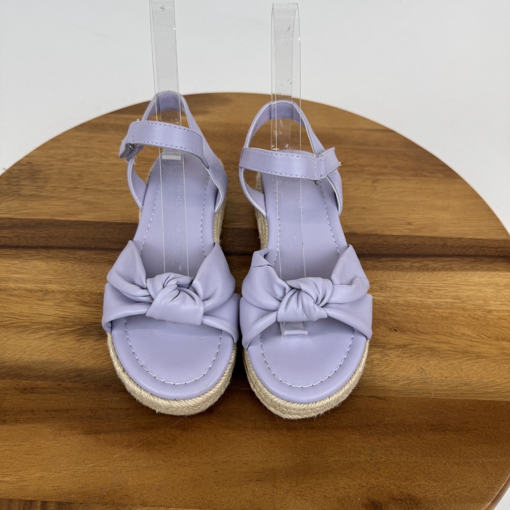 New Big Girls‎ Nordstrom Bren Purple Faux Leather Espadrille Sandals Size 1 Y
